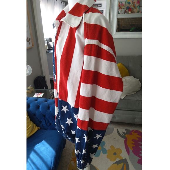 Vintage Americana Flag Bomber XXL Men’s Jacket Zip USA Patriotic - Picture 3 of 10